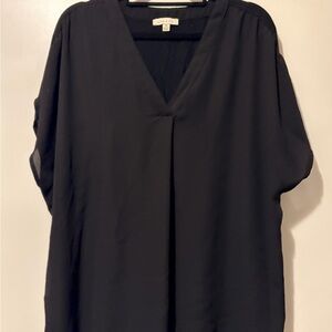 Elegant Black V-Neck Blouse